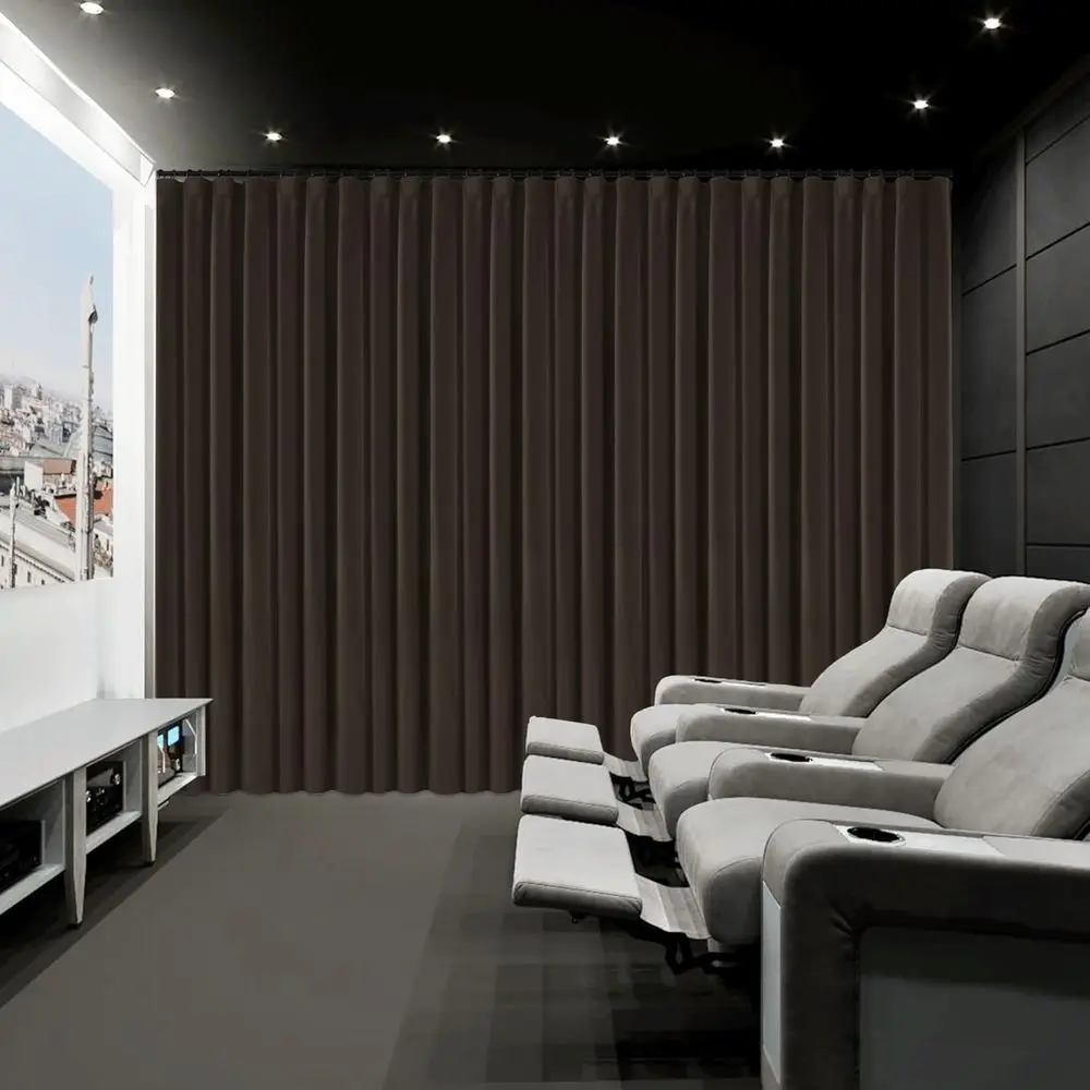 

Velvet Soundproof Curtains, 200 Wide, 100% Light Blocking, Privacy, Ideal for Home Theater Rooms