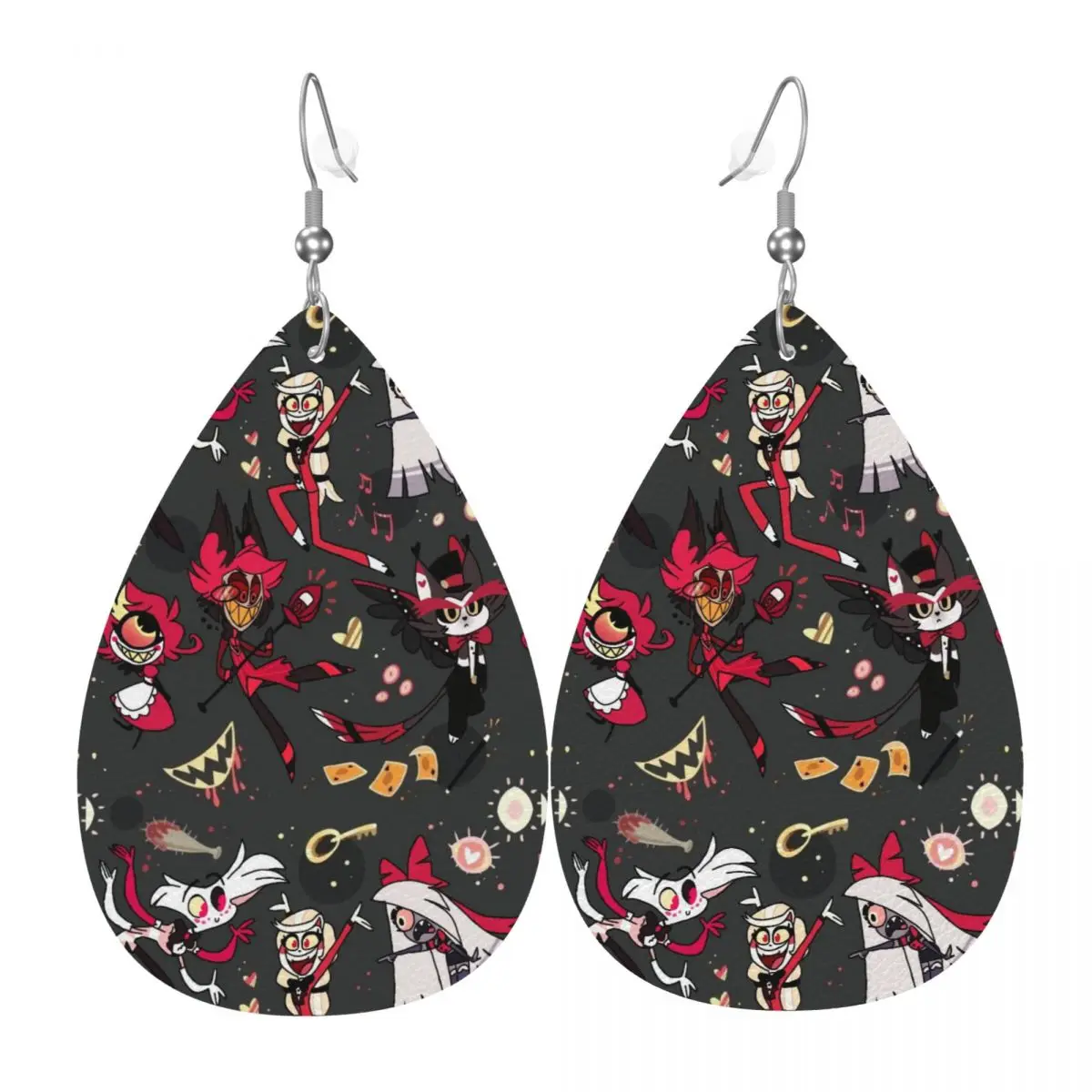 

Custom Hazbins Hotels PVC Leather Earrings Dangle Earrings Jewelry For Women For Wife Mother Gift