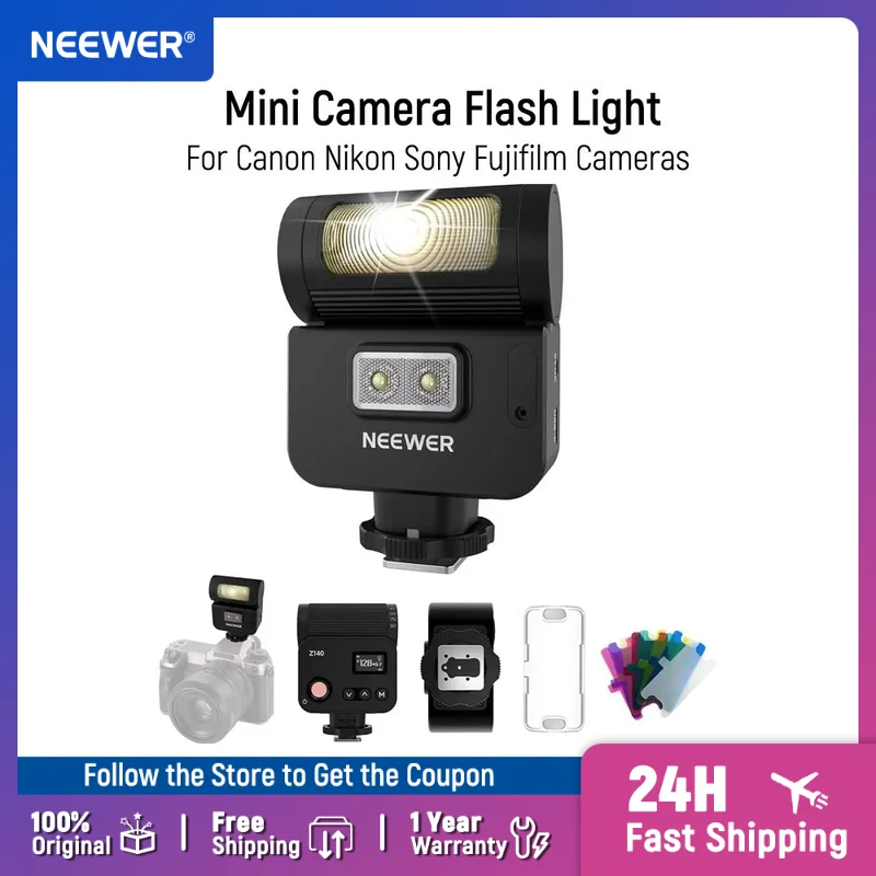 

NEEWER Z140 16Ws Mini Camera Flash Light Manual 1/128-1/1 Power & S1/S2 Mode Speedlite for Canon Nikon Sony Fujifilm Cameras