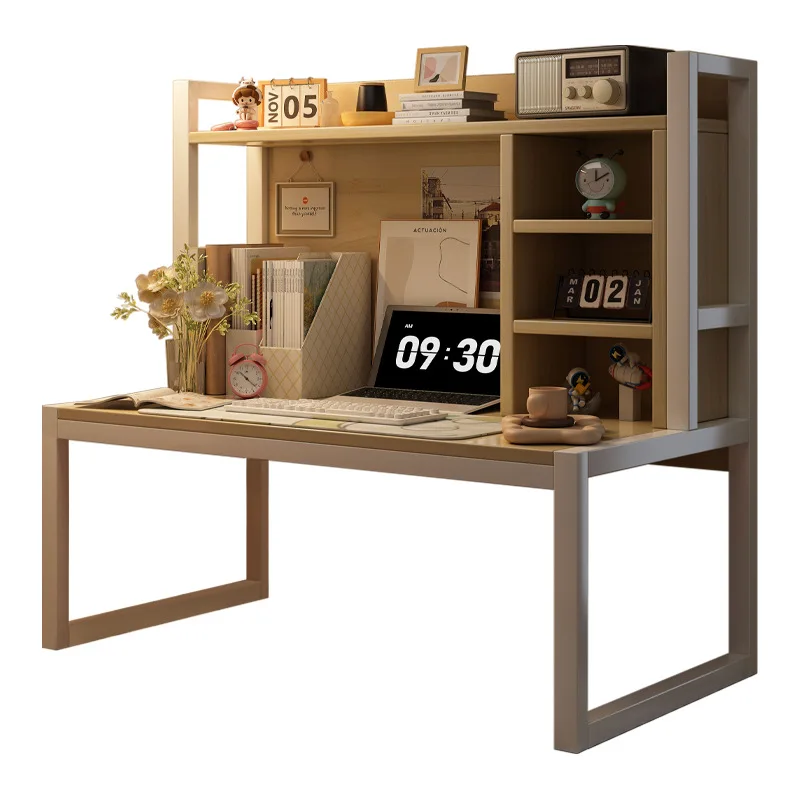 Picture 5: Bed Computer Desk College Student Lazy Desk Bookshelf Bunk Dormitory Artifact Steel Frame Bedside Notebook Table