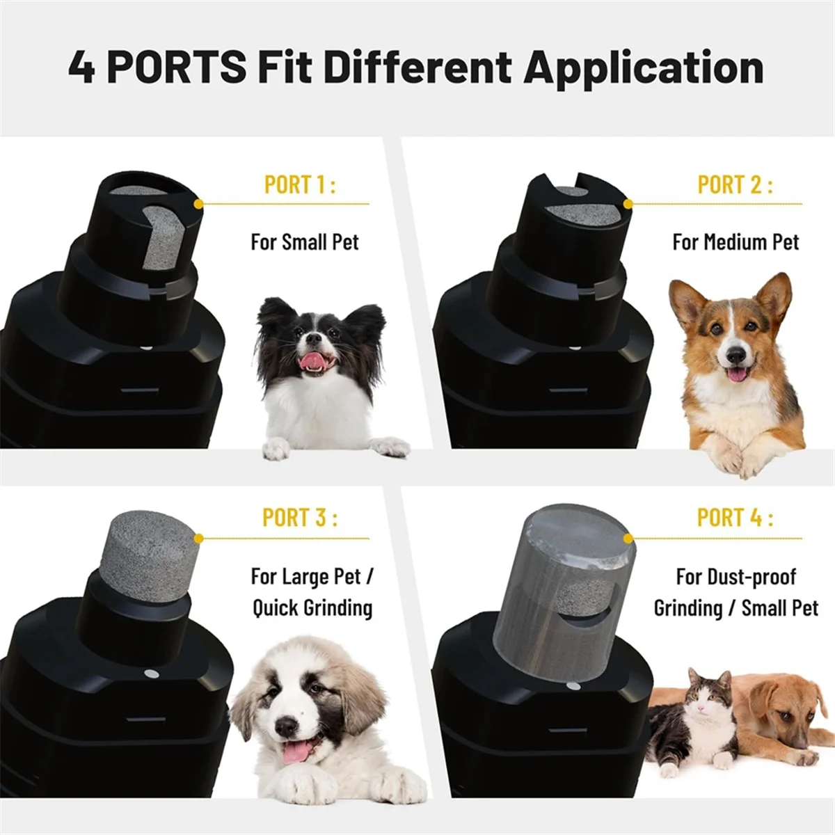 NEW Electric Pet Nail Clippers Rechargeable Quiet with Lights Cat Paws Nail Grooming Trimmer Tool for Cats Dog Grinder A