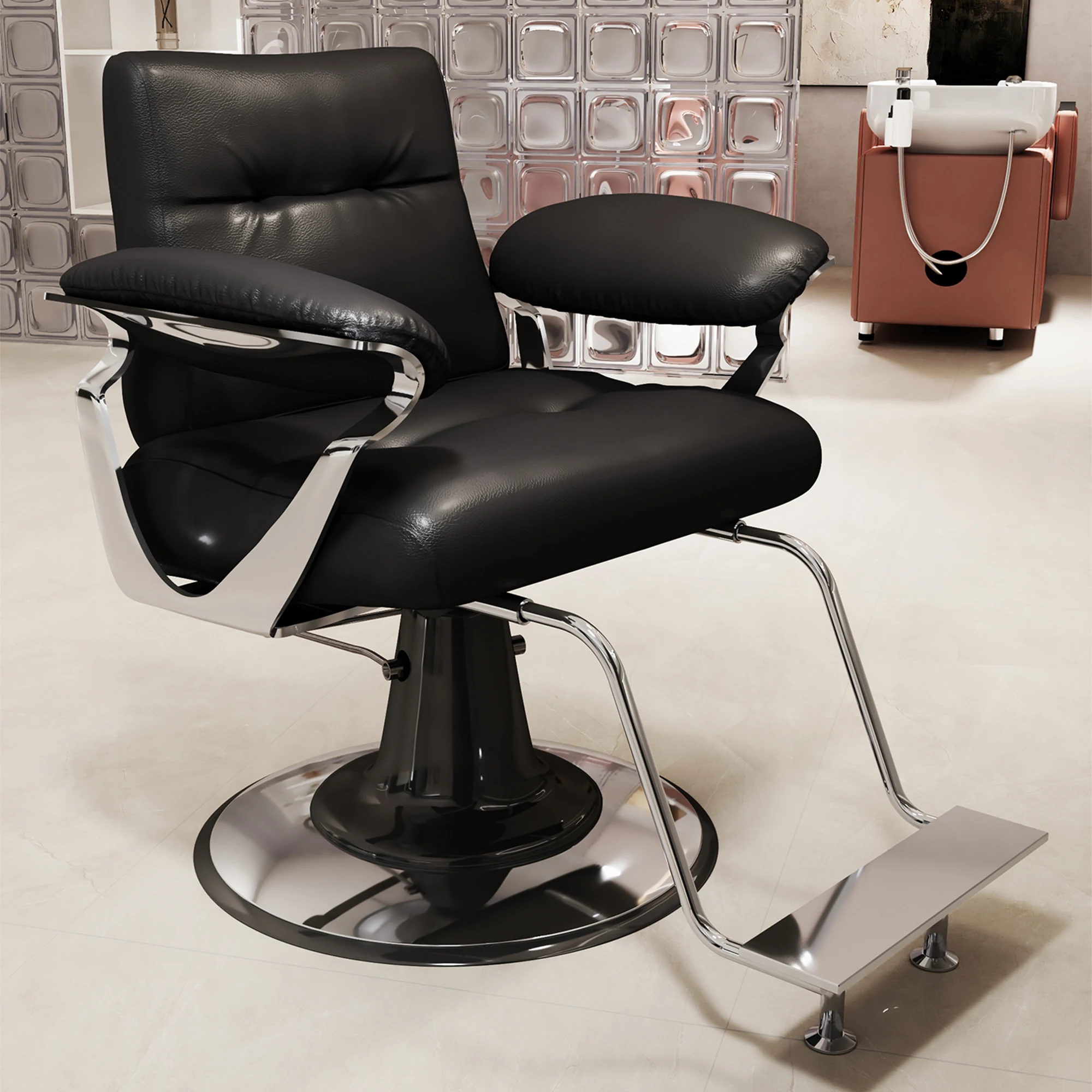 

Salon barber chair Pedicure Tattoo Hair Rolling barber chair Waiting Lash Pedicure Cadeira De Barbeiro Commercial Furniture