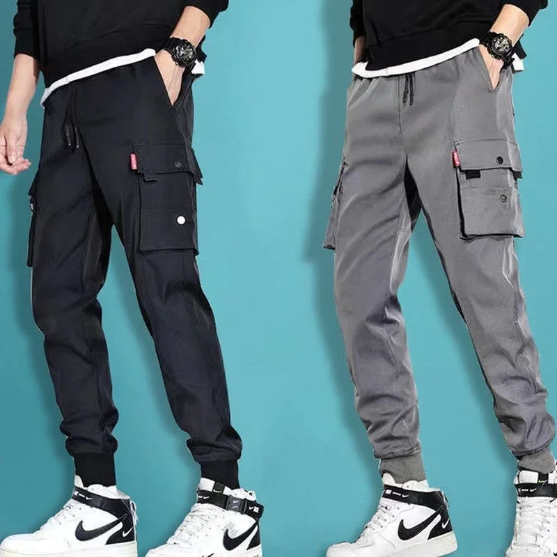 

Invisible Open-Seat Pants 1/2 Pieces Overalls Men's Loose Youth Harem Straight Ankle-Tied Sweatpants Outdoor Field Battle