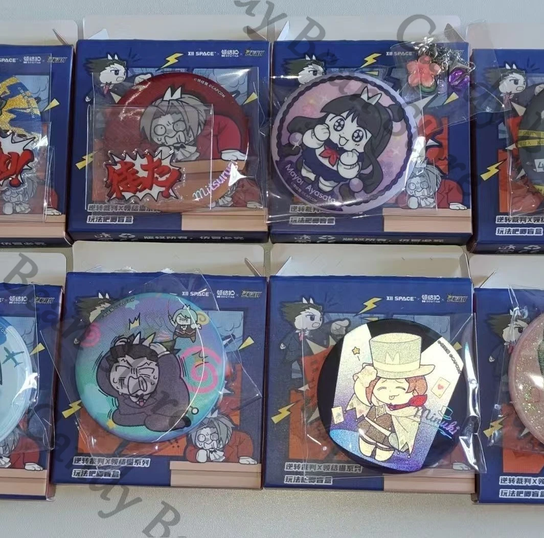 Ace Attorney véritable Anime Phoenix Wright Apollo Justice Cosplay dessin animé Badge emblème carte transparente signet broche cadeau de noël