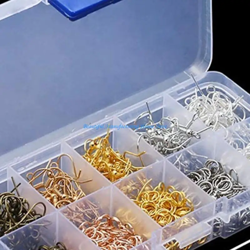 

E56A 1128 Pieces Earrings Making Supplies with Earring Hooks Jump Rings Pliers Tweezers Jump Ring Opener for DIY Jewelry