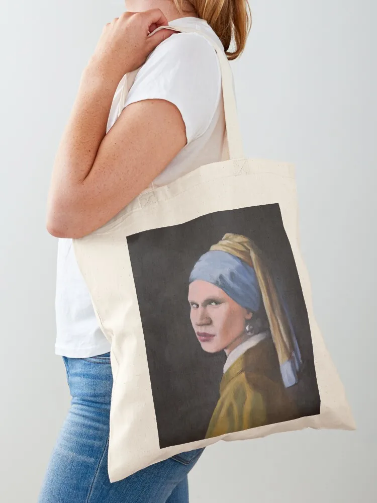 

Erl with the Pearl Earring - Haaland painting by Rory Paints Tote Bag canvas tote cute pouch bag female bag Lady bags