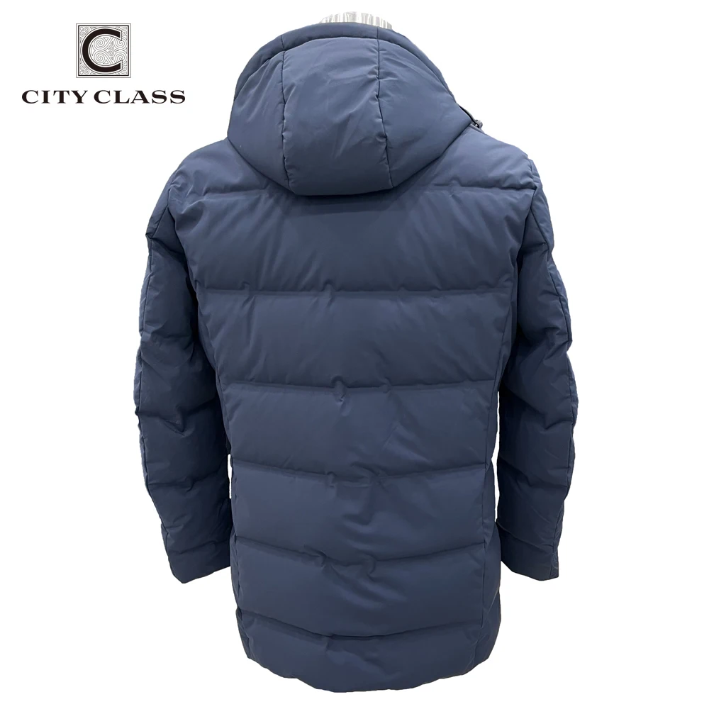 CITY CLASS Winter Coat Men Duck Down Coats Fashion Super Warm Puffer Long Coats for Male Detachable Hood Zipper CC321601