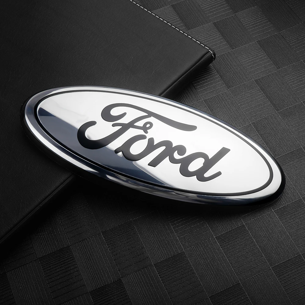 Für Ford Auto Vorderes Motorhauben-Emblem Hinteres Kofferraum-Abzeichen Vorderer Kühlergrill-Aufkleber Mustang Focus Transit Ecosport Edge Fiesta Mk7 Escape Mondeo