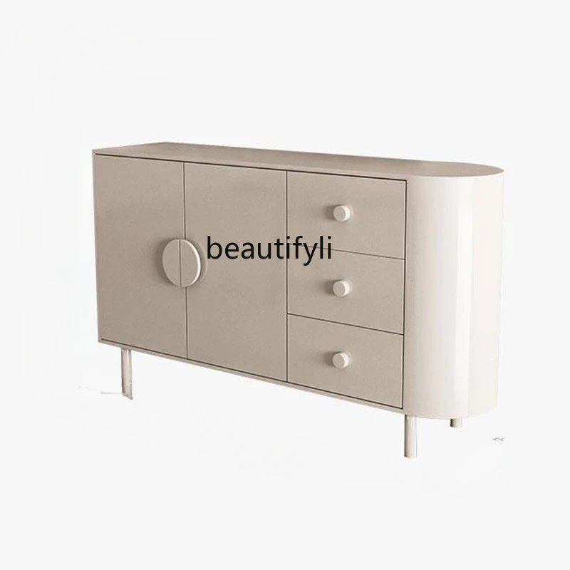 

Cream Color Sideboard Cabinet Small Apartment Home Hallway Modern Minimalist Wall Entrance Cabinet