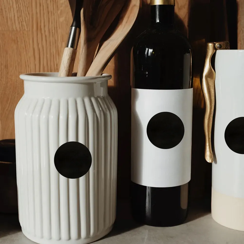 2Pcs 25Mm Round Black Dot Stickers Blank Circle Labels Waterproof Reusable for Office Filing Classroom Sorting Kitchen Pantry