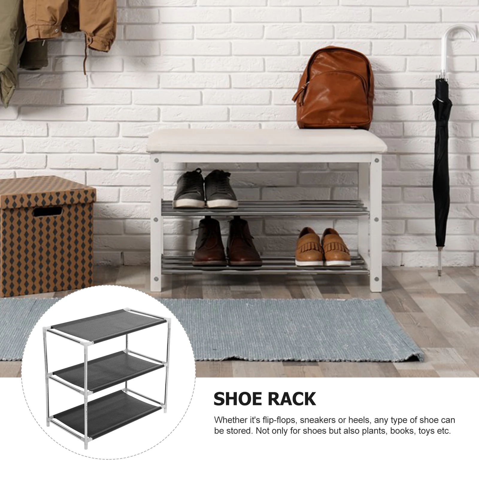 

Dust-Proof Rack Compact Foldable Storage Organizer Multi-Layer Entryway Household Shoe Shelf Dormitory Small Space Waterproof