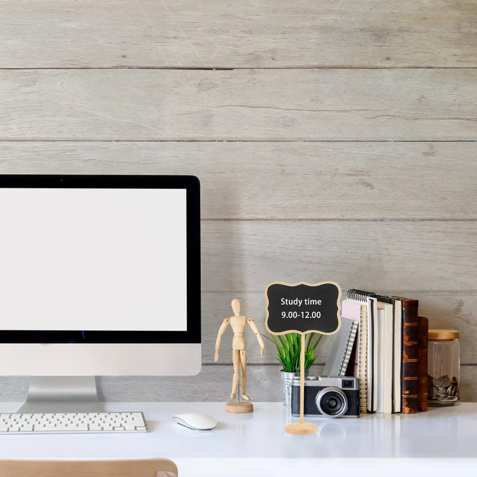 

10Pcs Wooden Mini Blackboard Signs Reusable Message Boards with Stand Smooth Surface for Wedding Birthday Office Shop Decoration