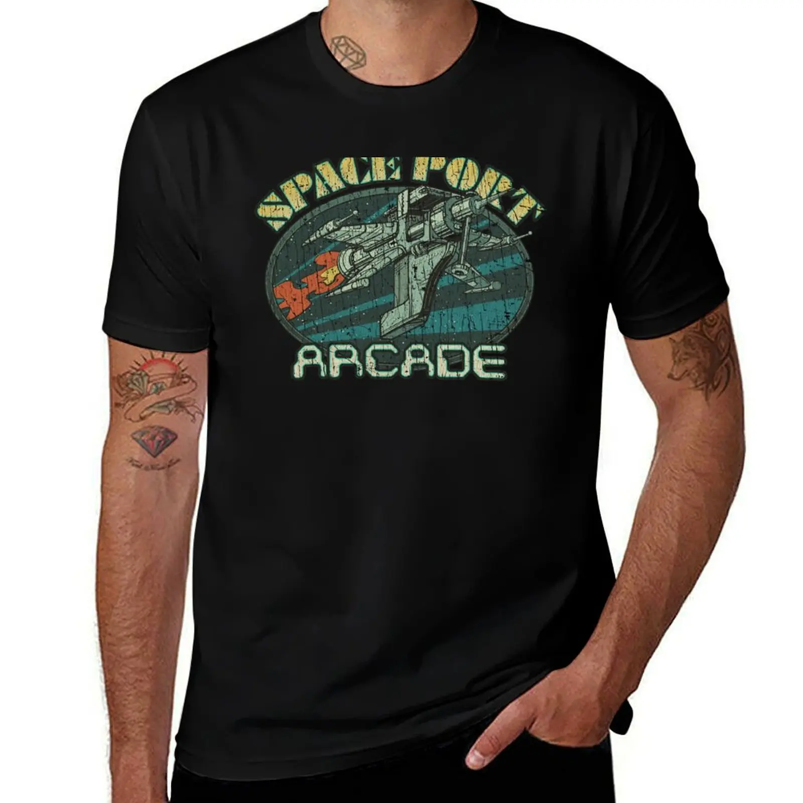 

Space Port Arcade Victory Ship 1970 T-Shirt Simple Casual Short Sleeve Tee
