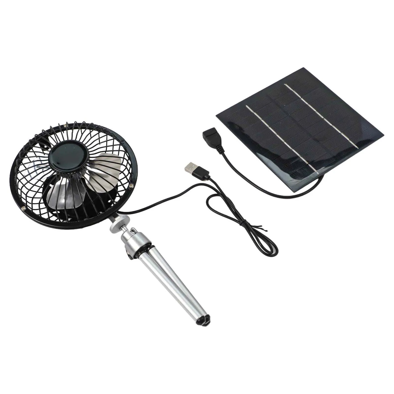 Camping Fan Dual Powered Fan For Picnics For Travel Adjustable Telescopic Stand Fan Camping Fan Adjustable Stand