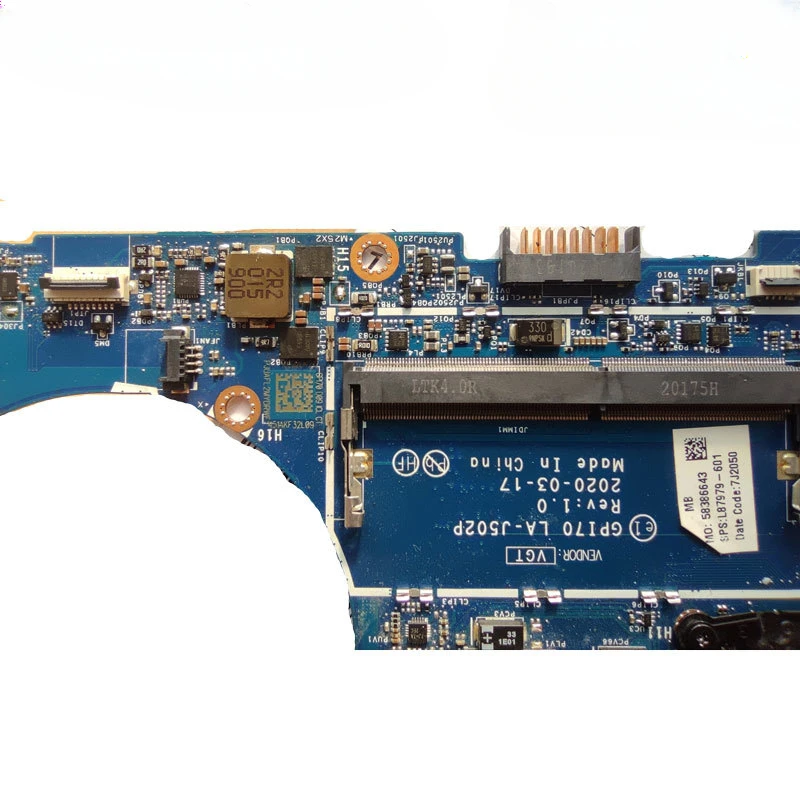 For HP 17M-CG 17T-CG 17-CG Motherboard LA-J502P Mainboard with I5-1035G1 I7-1065G7 CPU MX330 GPU image 2