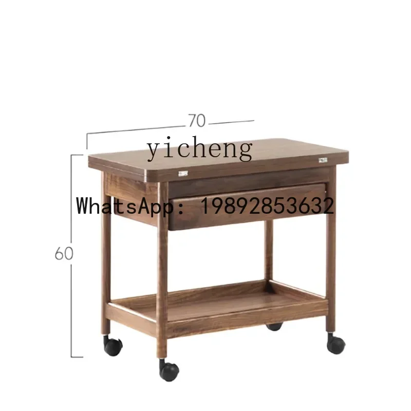 X1   mobile folding coffee table small table small apartment sofa small side table solid wood trolley