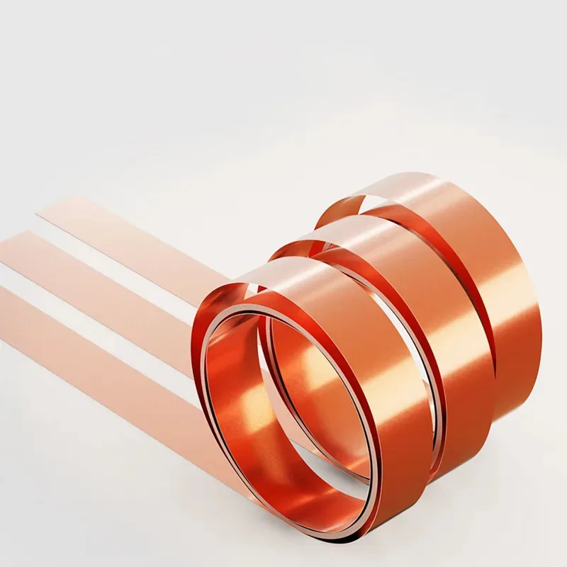 1M Pure T2 Copper Foil 0.01-0.1mm Ultra Thin Copper Sheet 1 Meter Length Conductive Grounding Strip
