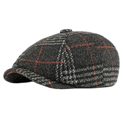 Men Women Autumn Winter Newsboy Hat Wool Blend England Gatsby Retro Berets Driver Flat Cap