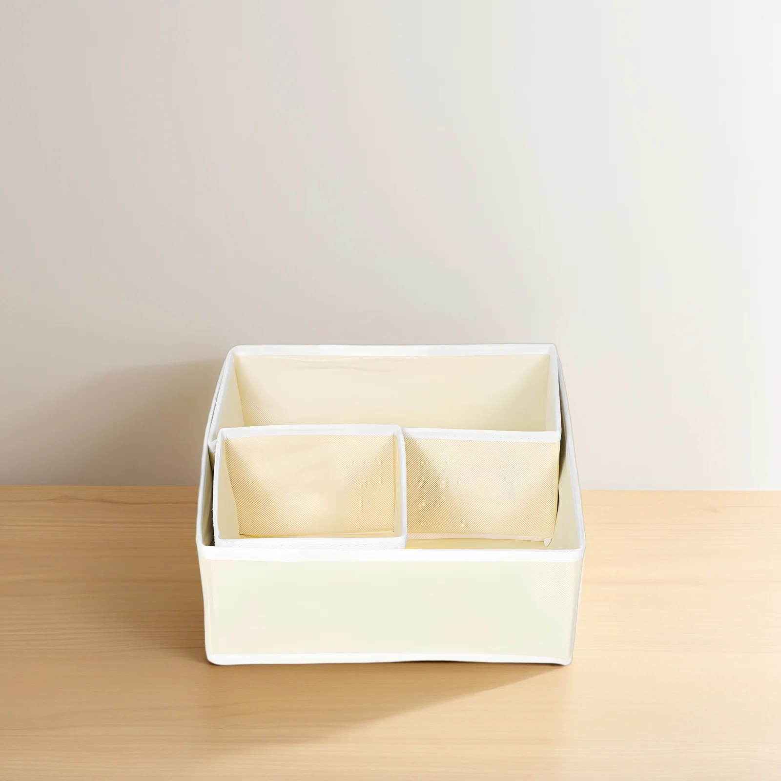 

12 Pcs Underwear Storage Box Foldable Large Capacity Drawer ganizer Clothes Pantry Bins Beige Closet Shelf Dividers