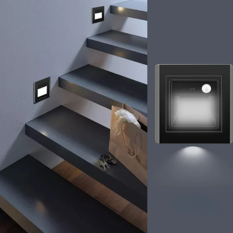 Led Staircase Lights Motion Sensor for Stairs Indoor Led Staircase Lighting Infrared Induction Floor Light Wall Mounted Recessed