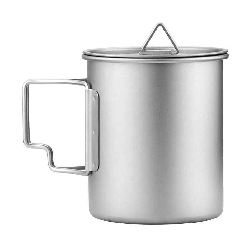 

Portable Lightweight 100% Titanium Coffee Mugs with Handle for Home Office or Cafe for Outdoor Camping Climbing or Casual Use