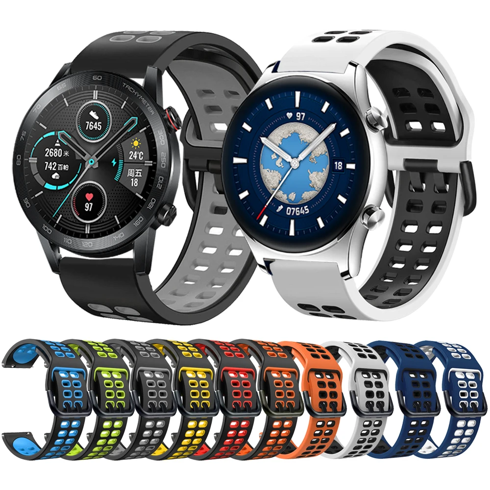 Pulseira de substituição para relógio honra gs 3/gs pro silicone cinta para honra magicwatch 2 46mm 42mm pulseira de relógio inteligente