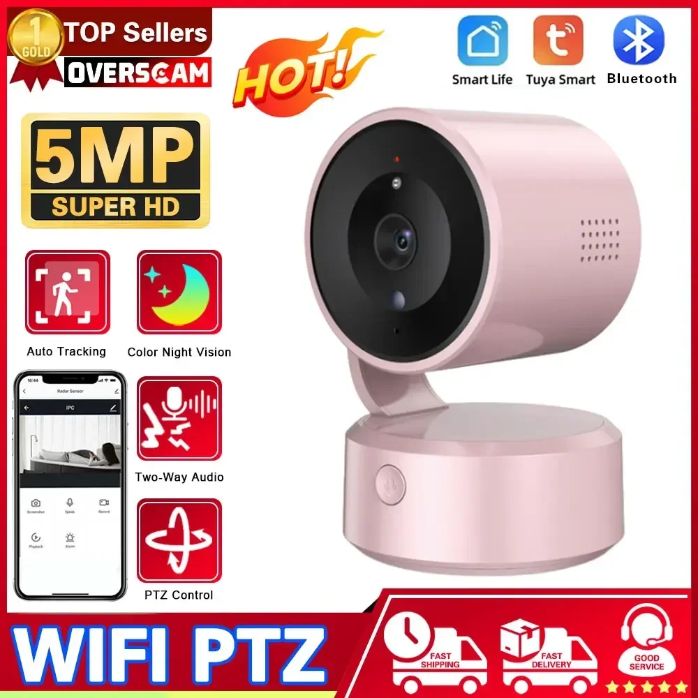 

Tuya 5MP Mini PTZ WiFi Camera One Touch Call Indoor Wireless Video Security Surveillance CCTV Cameras Smart Home Baby Monitor