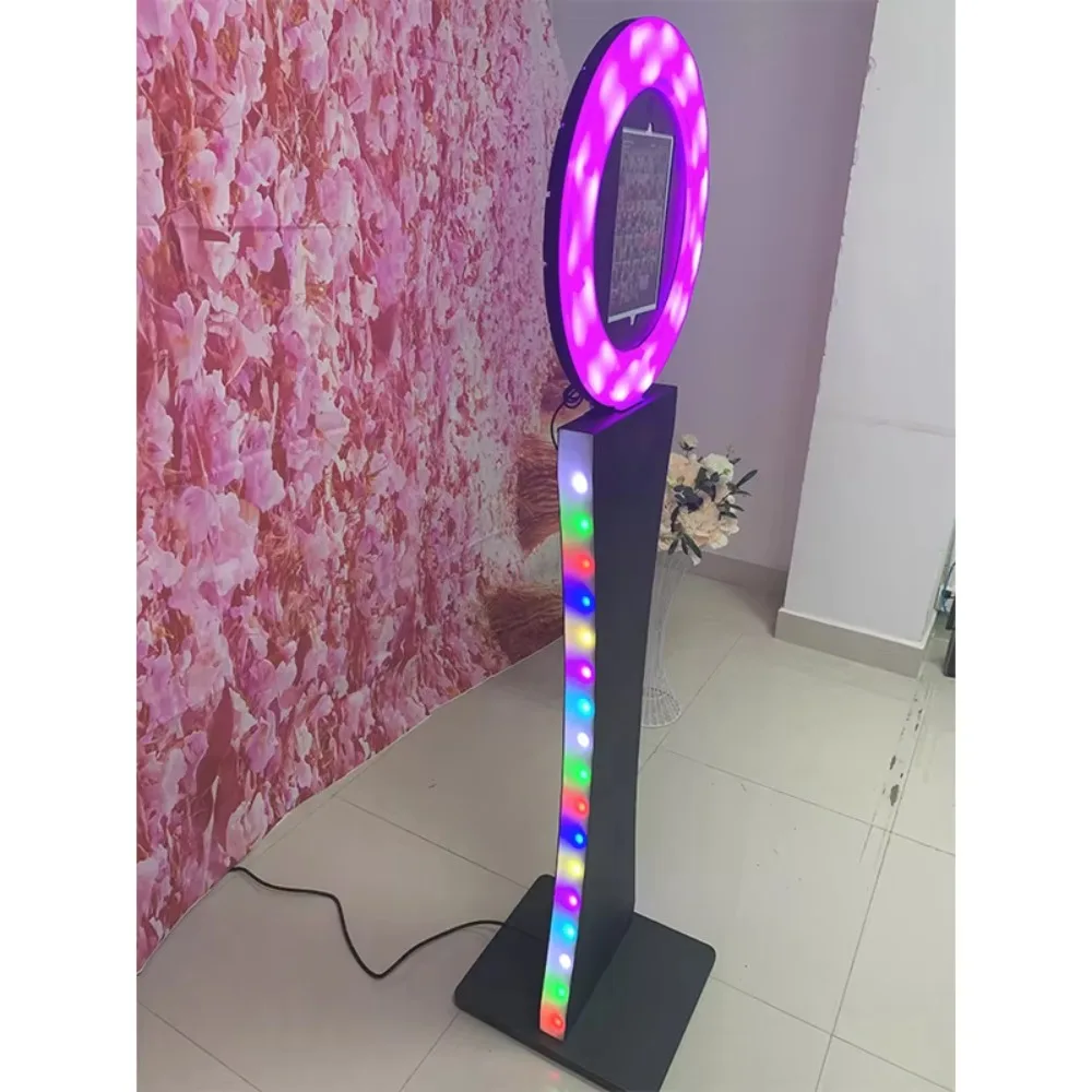 Wedding portable fashion 3d ring light led selfie holder shell 360 photo booth machine