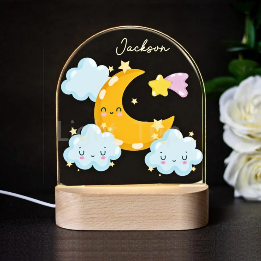 Lámpara de mesa Led creativa de animales, luces nocturnas acrílicas, luz nocturna personalizada para bebé, decoración de habitación del hogar, regalo