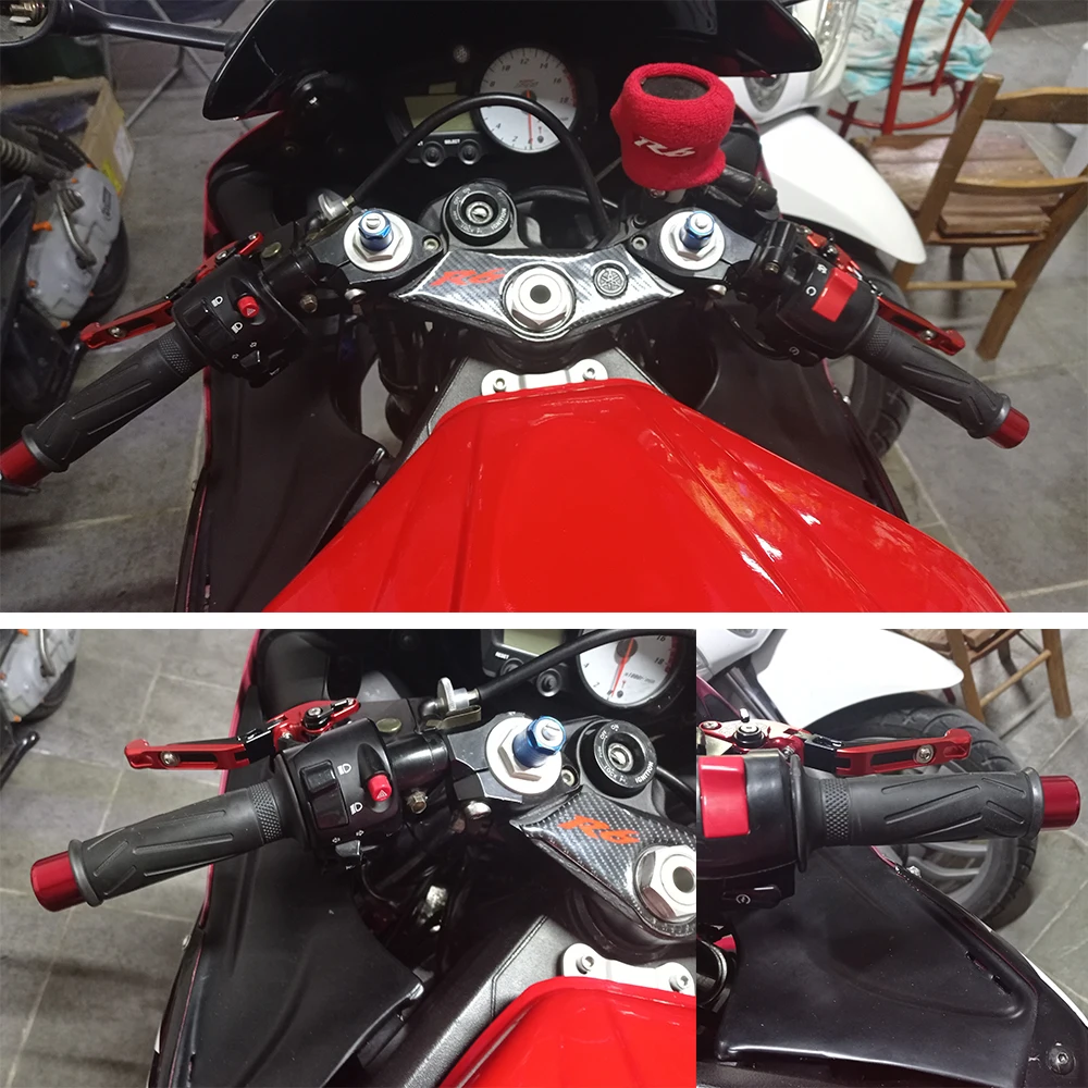 For Yamaha YZF R6 1999-2005, YZF-R6 2006-2016 Motorcycle Handlebar Grips Bar Ends Sliders Cap Plug Grips