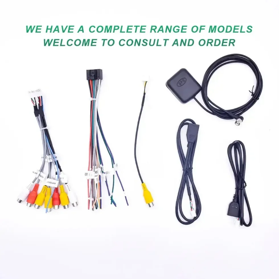 

Universal car dvd player Cables harness AUDIO OUT L/R,AUX IN L/R,SUB WOOFER,CVBS-IN GPS wires car radio android