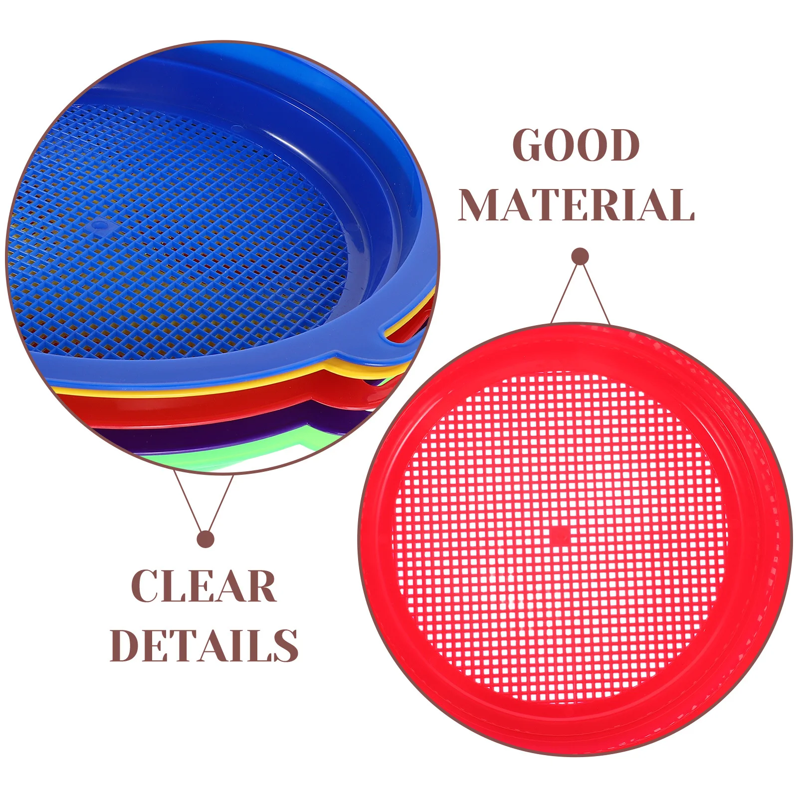 5Pcs Kids Beach Sand Sifter Set Mesh Strainer for Sandbox Backyard Pool Outdoor Summer Play Rock Shell Collector Sand Sieve