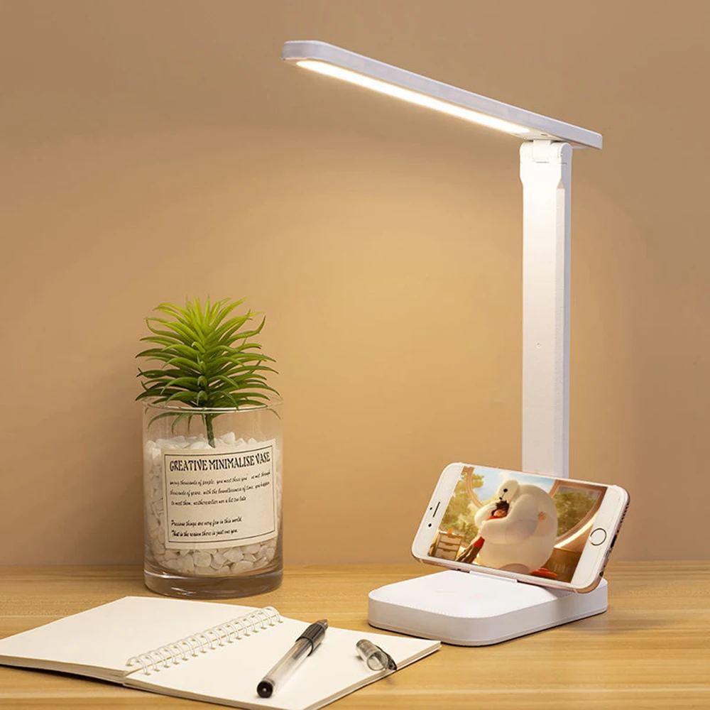 LED Table Lamp Touch Dimmable Eye Protectio Desk Light Indoor Study Table Lights Bedroom Bedside Reading Rechargable Desk Lamps