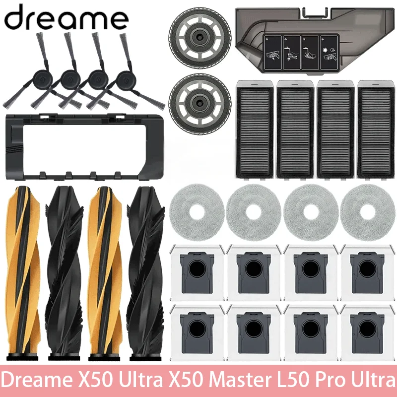 Dreame X50 Ultra/X50 Master/L50 Pro Ultra/L40S Pro Ultra/L40s Ultra/MOVA V50 Ultra Ersatzteile Hauptbürste Filter Wischmopp Staubbeutel