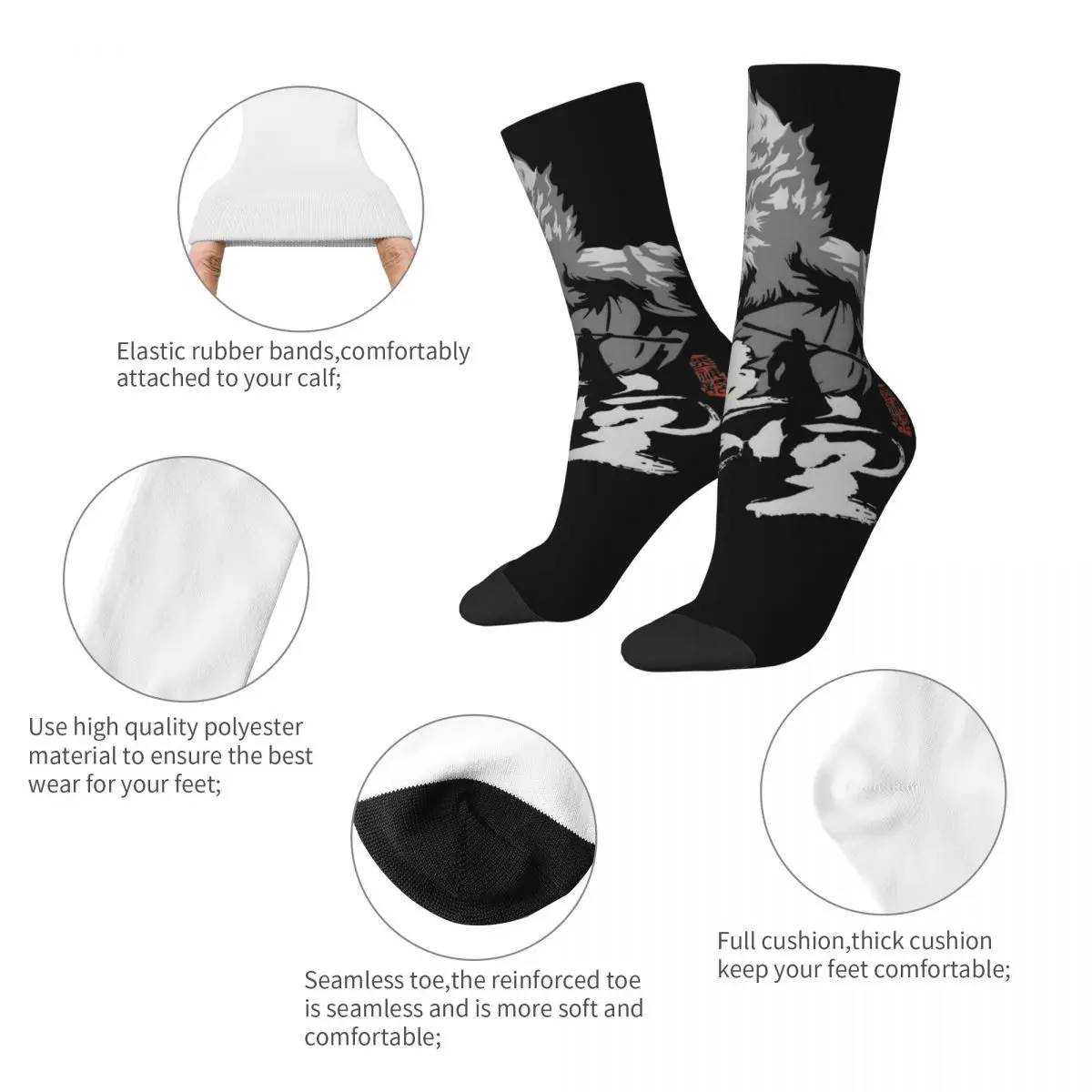 Black Myth Wukong Game 2024 Design Socks Merch for Men Women Sweat Absorbing Printing Socks