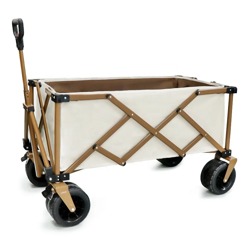 Wholesale Outdoor Picnic Portable Oxford Cloth Folding Camping Cart With Four Wheels