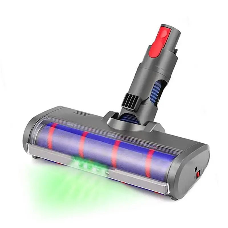 Vacuum Electric Floor Brush Attachment For Dyson V7 V8 V10 V11 G5 Floor Soft Roller Brush Head With LED Dust Lights