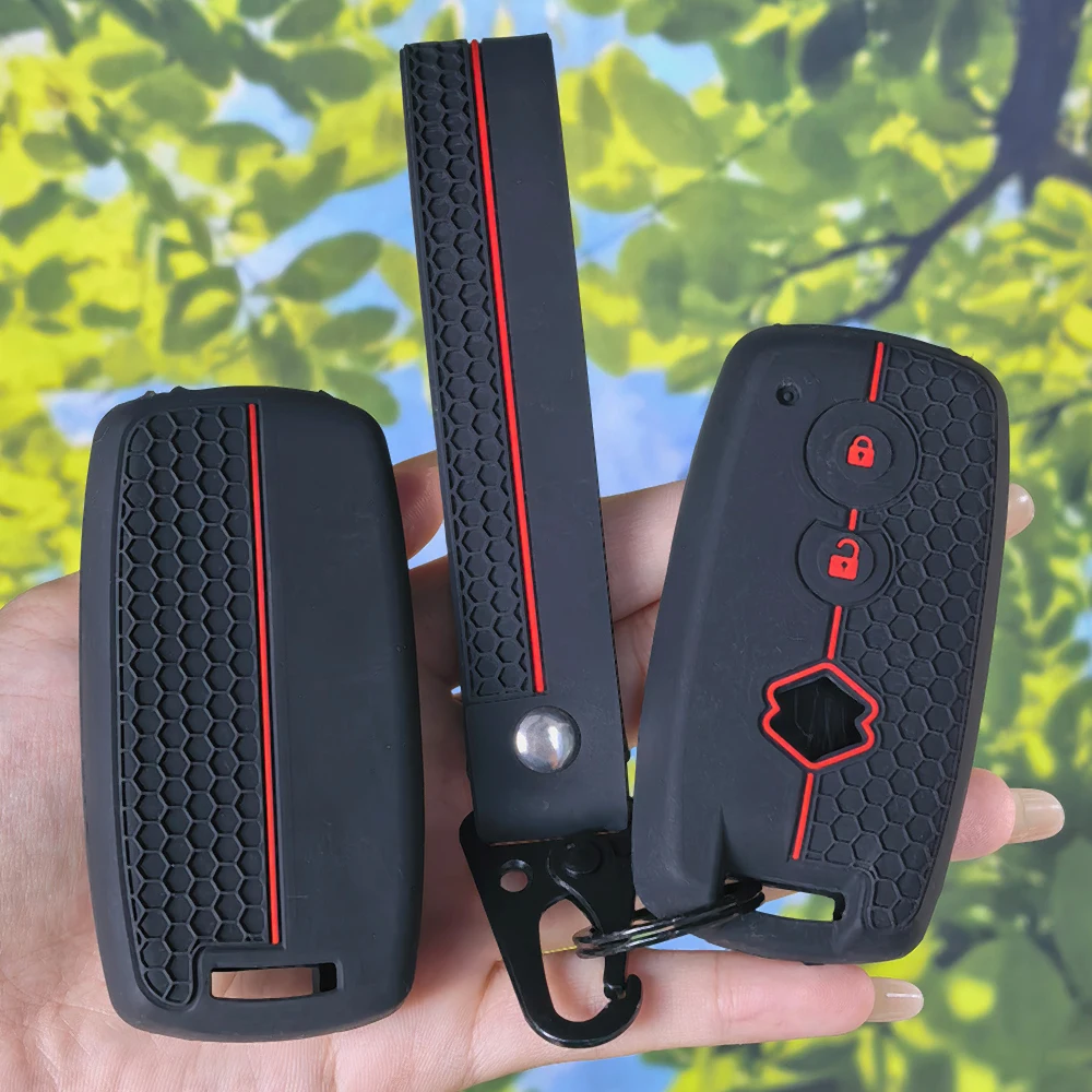 Precise Fit Silicone Remote Key Cover With Keychain, Honeycomb Grip Shell For Suzuki Swift Grand Vitara SX4 S-Cross XL-7 Fob