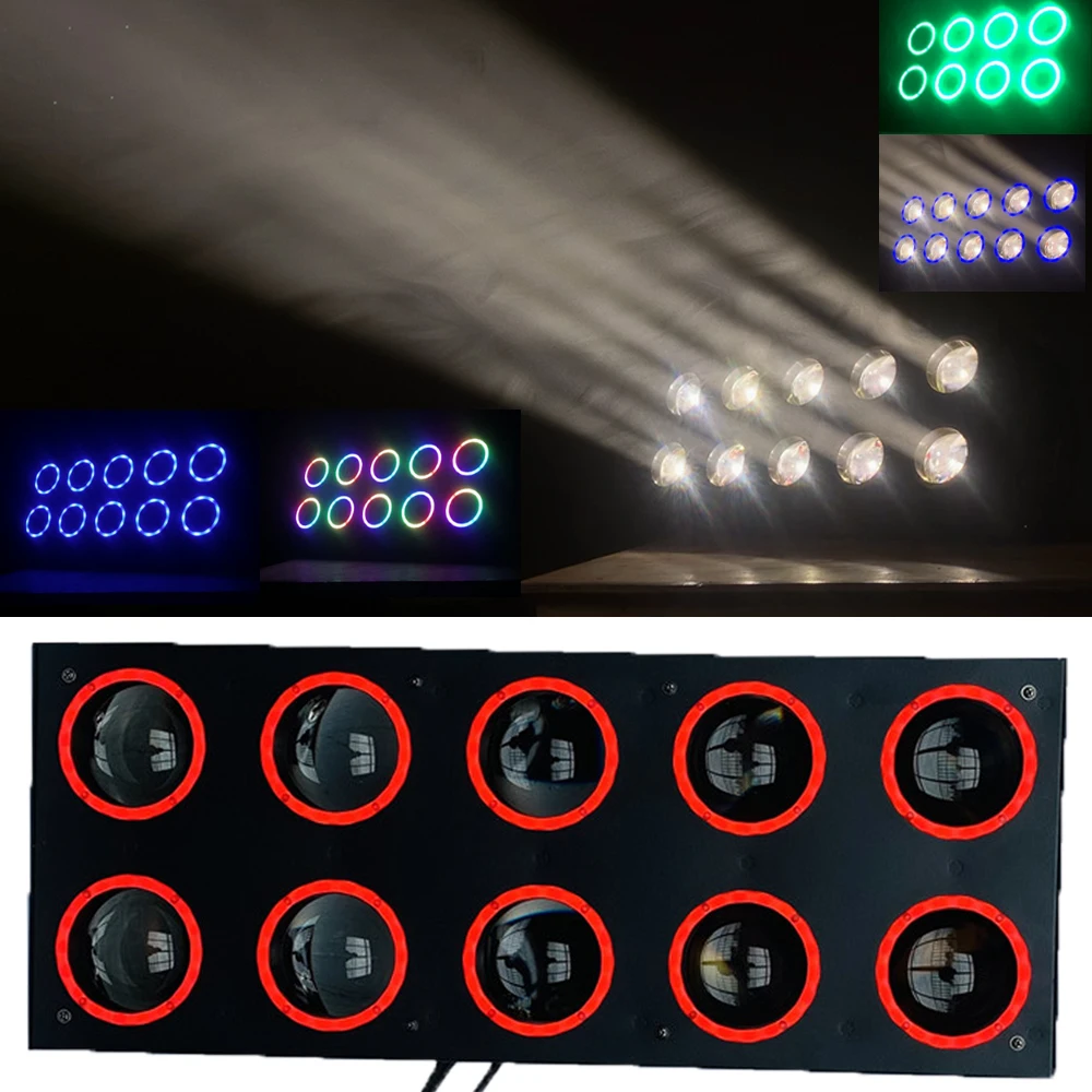 

10X80W LED Beam Stage Light Matrix DOT Flash DJ Lighting Strobe Effect Led Point Control with Ring Strip for Party Event Show
