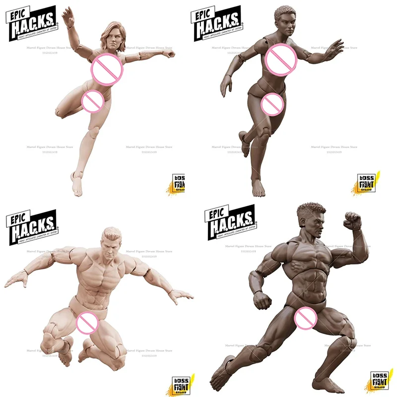 Movimientos estáticos humanos multicolores a escala 1/12, postura femenina/cuerpo masculino con 4 cabezas esculpidas para soldado de figura de acción de 6 pulgadas
