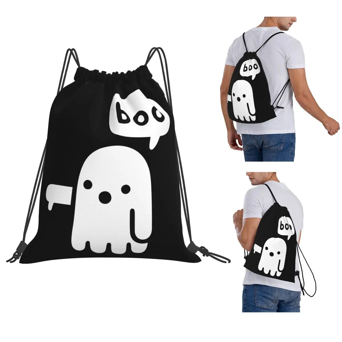 

Ghost Of Disapproval Backpacks Casual Portable Drawstring Bags Shoes Bag Book Bags For Travel Students