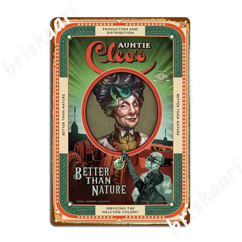 The Outer Worlds Auntie Cleo S Better Than Nature Metal Plaque Poster Wall Decor Personalized Club Party Kitchen