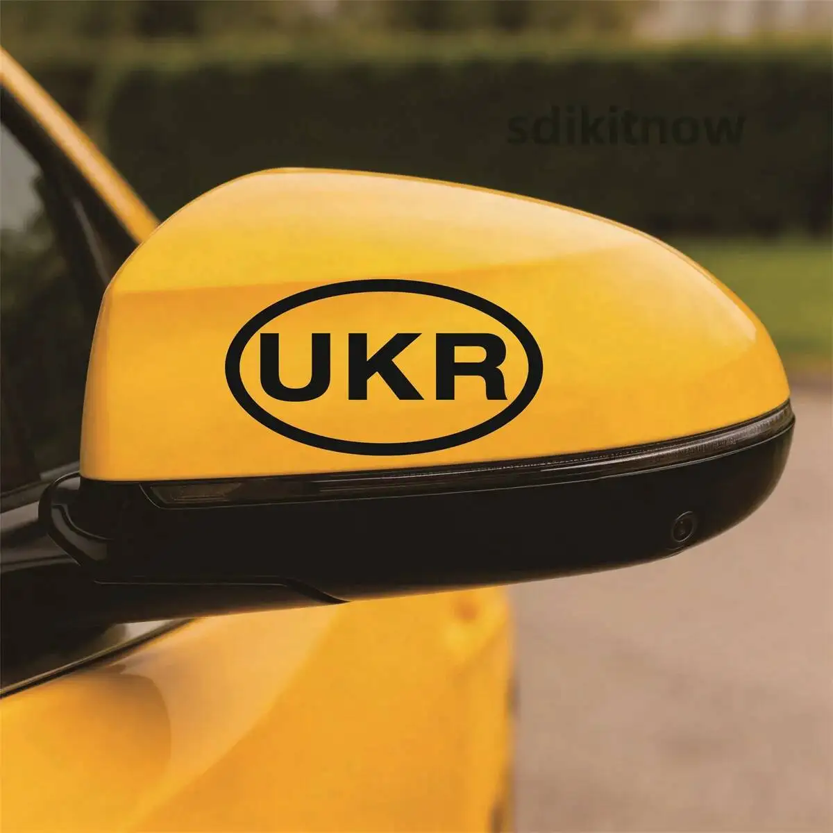 2pcs/set UKR Oval Ukraine Support Car Nation Stickers Waterproof EU Vinyl Decals For Rearview Mirror Truck Bumper Suitcase