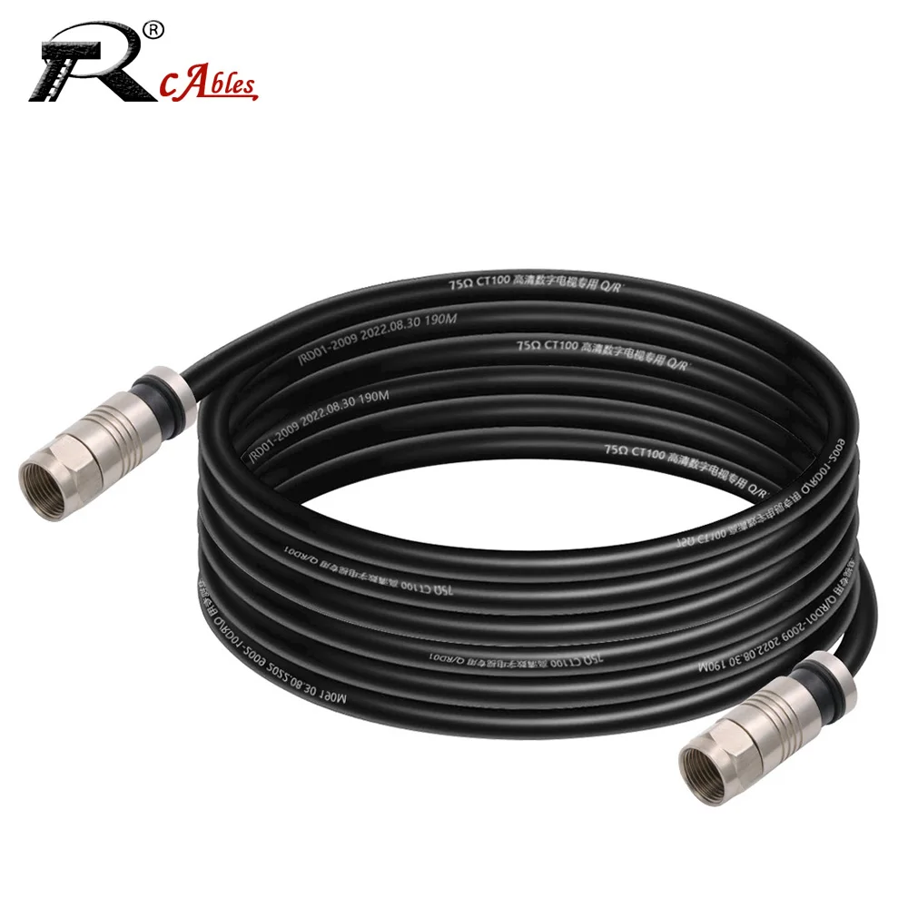 Satellite TV Coaxial Cable Solid Copper Double Shielded DH RG6 F Male Connector Audio Video TV digital Cable Antenna Internet