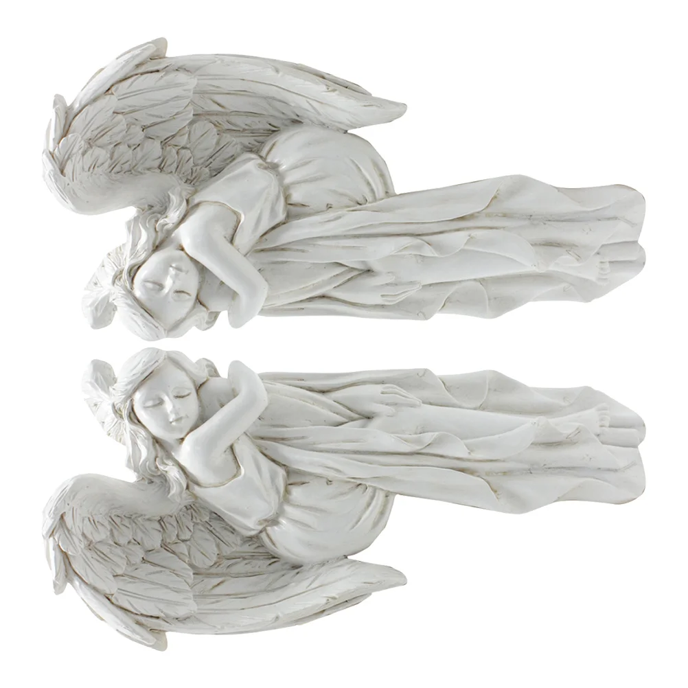 

2Pcs Door Frame Angel Decor Resin Lovely Sleeping Pose Angels Perfect Door Corner Wall Hanging Holiday Home Decoration
