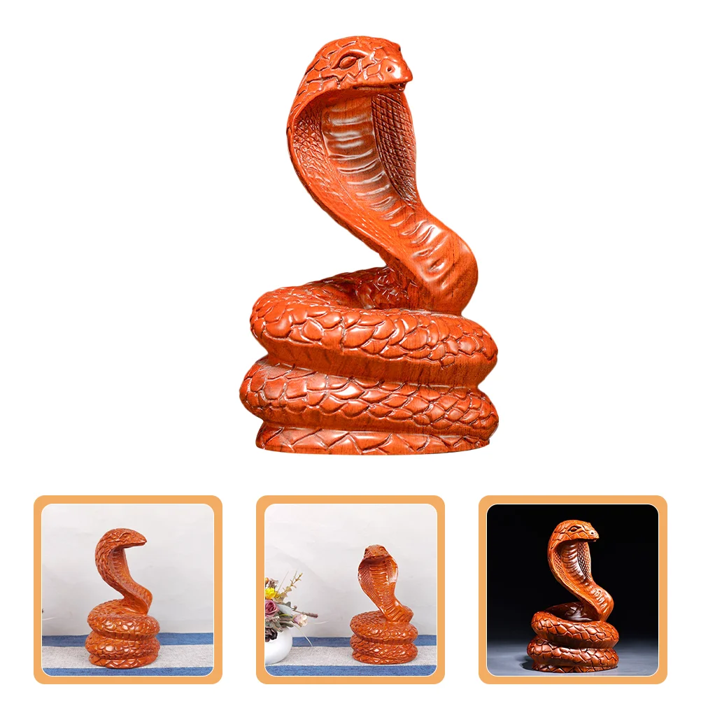 

Snake Ornaments Figurine Chinese Zodiac Manual Wooden Mini Sculptures Cute Animal Bedroom Artistic Statues