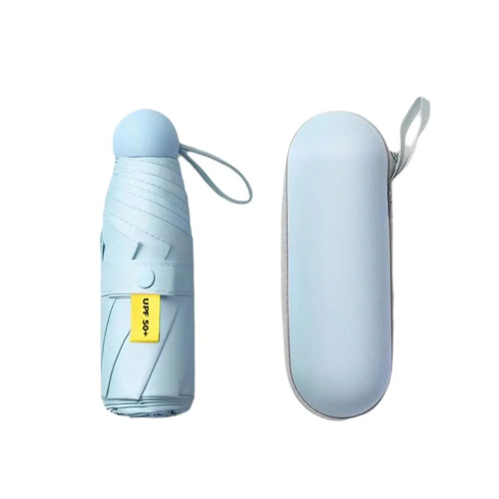

Mini Capsule Foldable Umbrella Windproof Reinforced Umbrella Rack Rain Umbrella 5 Fold With Storage Box Sunshade Umbrella Summer