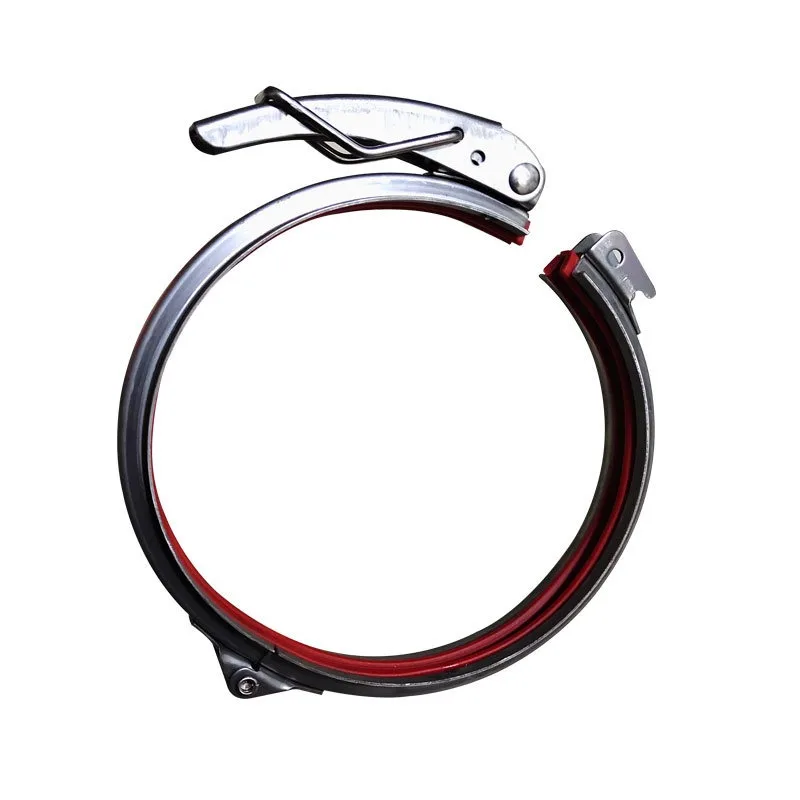 304 Stainless Steel Duct Clamp Galvanized Flange Pipe Quick Lock Hoop Dust Bag Heavy Duty Pipe Clip Sealing Barrel
