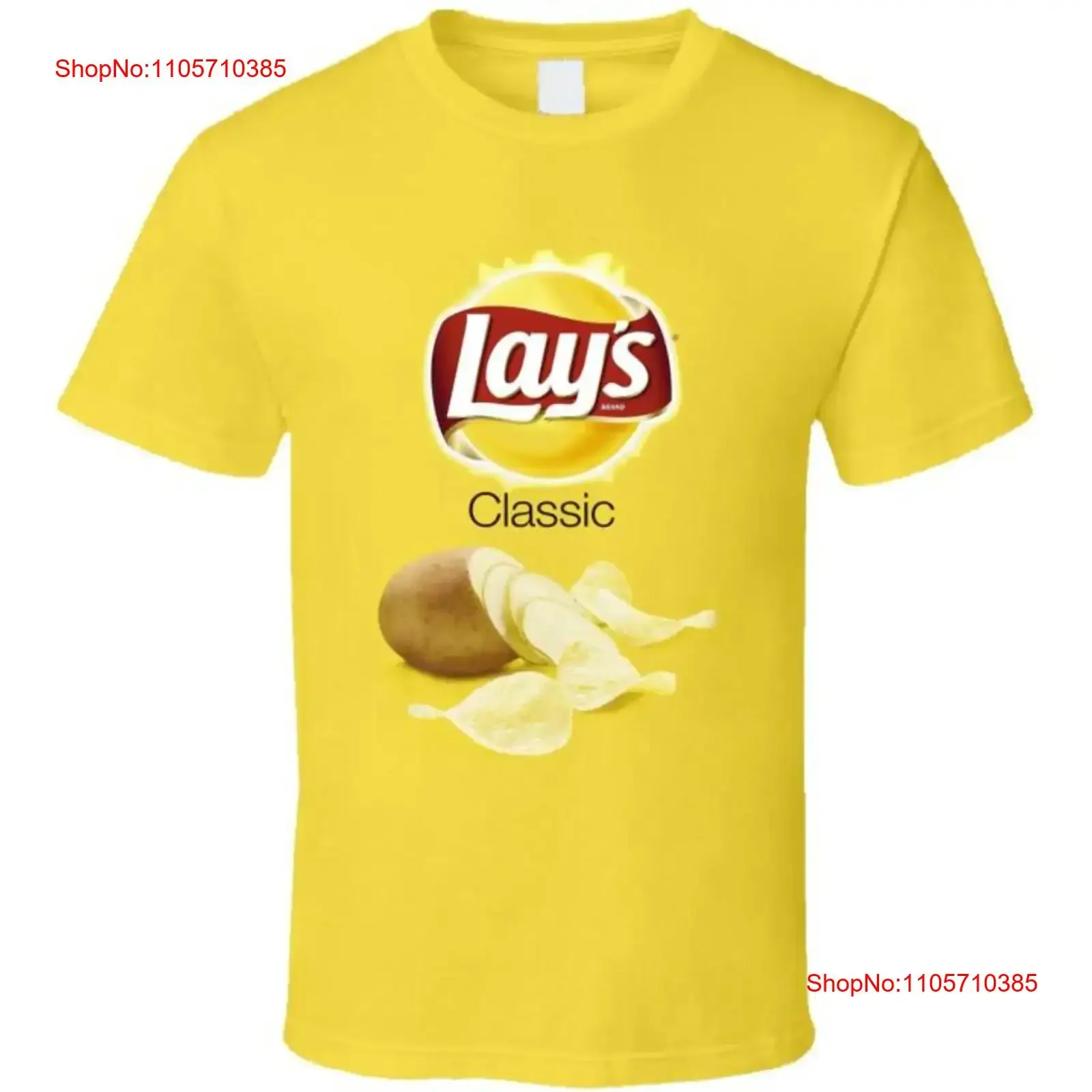 Lay's Classic Potato Chips Bag Costume T Shirt vintage Washed Unisex Comfortable homme Stretched Versatile Breathable Casual