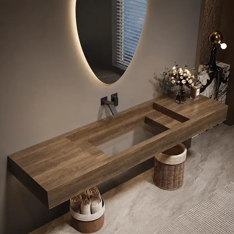 Luxury Slate Transparent Glass Bottom Washbasin Customizable High End Bathroom Sink for Hotel Modern Design